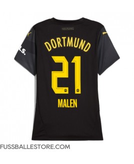 Günstige Borussia Dortmund Donyell Malen #21 Auswärtstrikot Damen 2024-25 Kurzarm